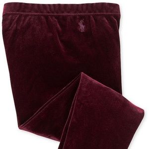 NWT Ralph Lauren Kids Velveteen Leggings Size S